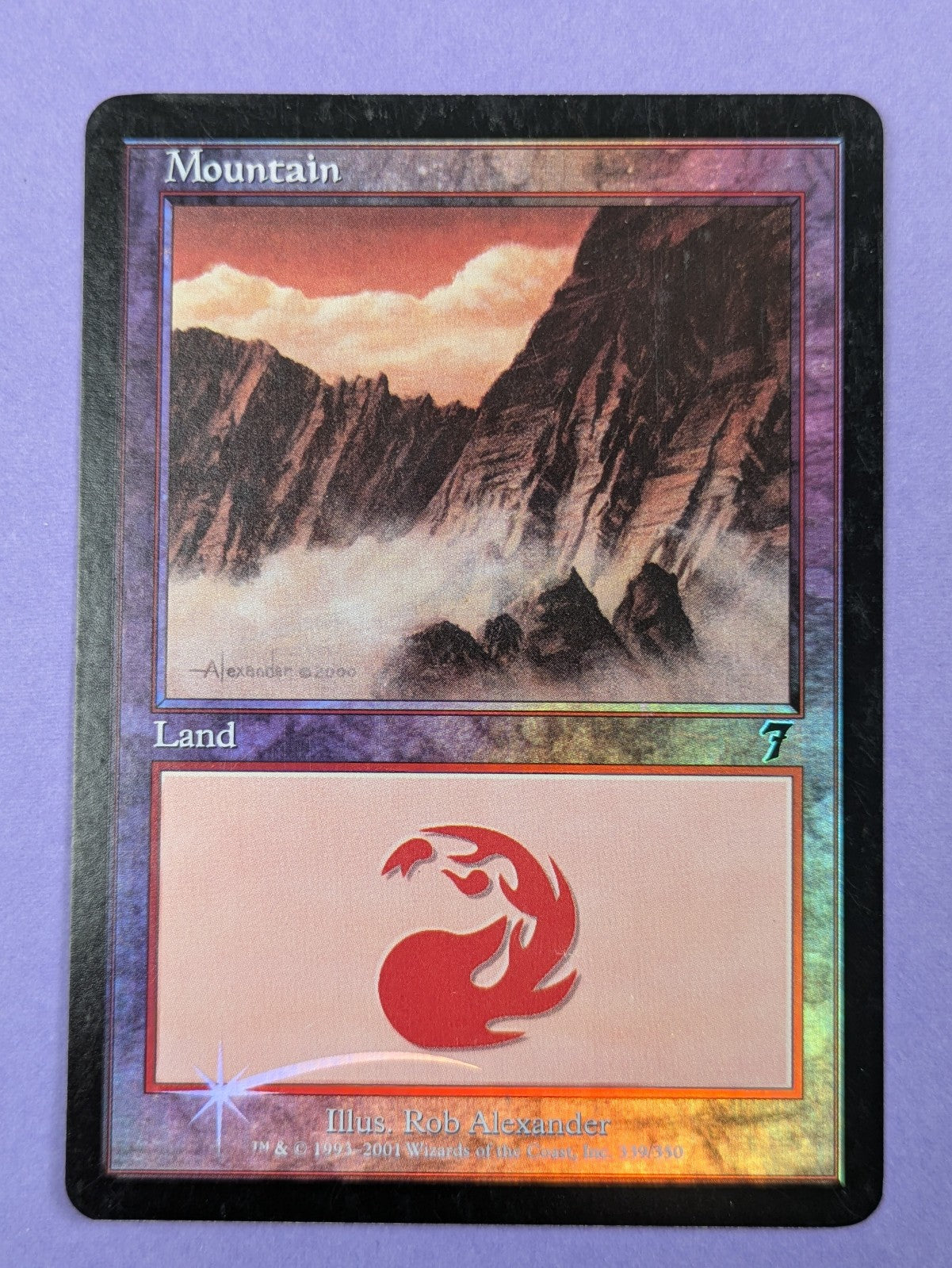 MTG Magic: Seventh Edition: Mountain Foil #339/350 Basic Land - NM