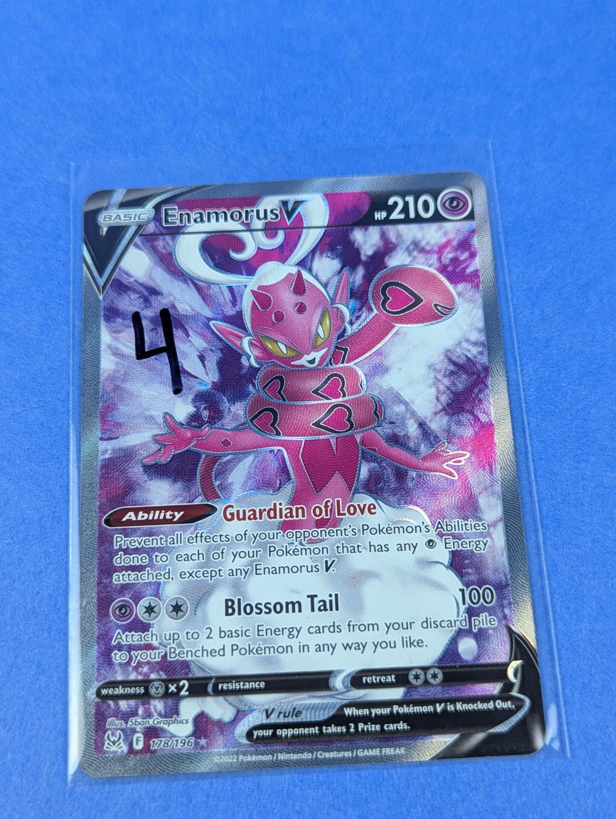 Enamorus V - 178/196 - Rare Ultra Holo Lost Origin - Pokemon Card - NM