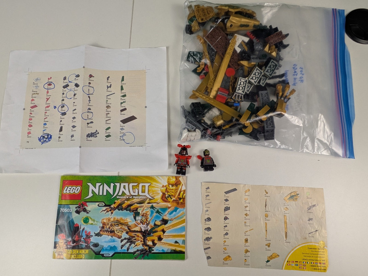 Lego NINJAGO: The Final Battle: The Golden Dragon Set 70503 - Incomplete Set