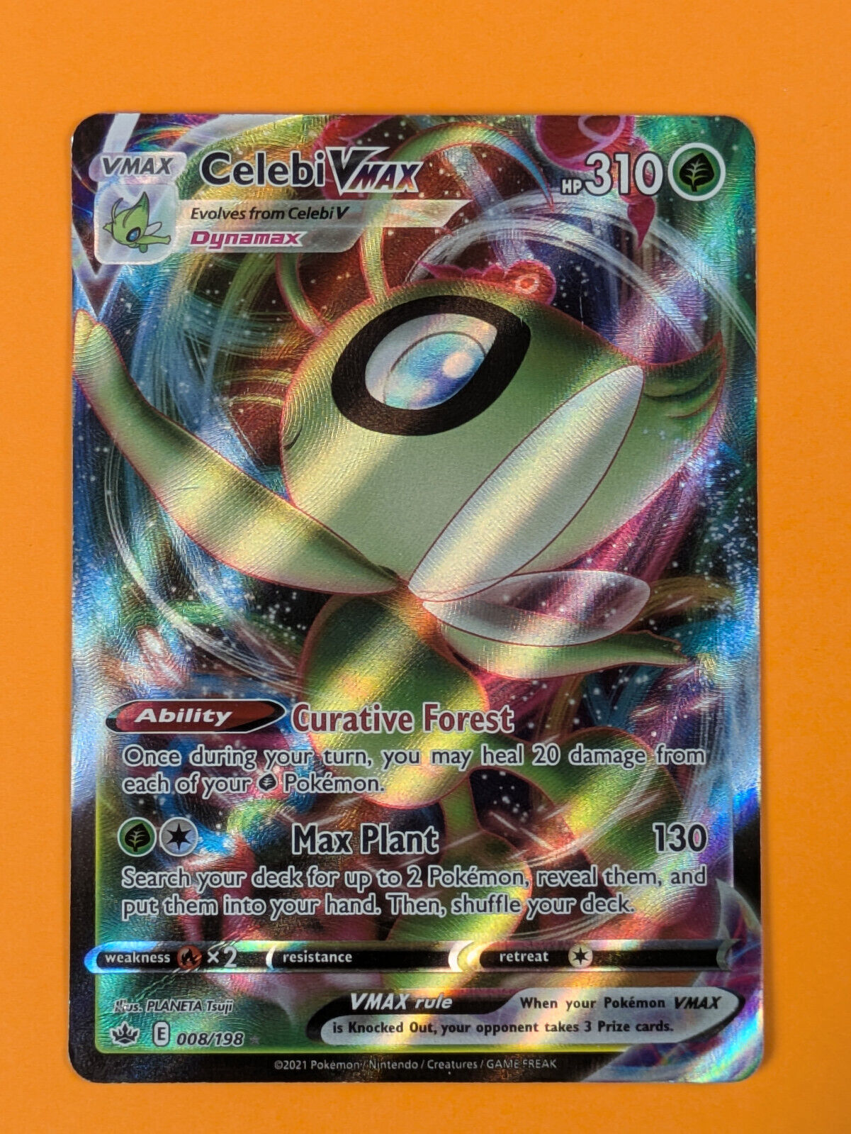 Celebi VMAX - 008/198 - Ultra Rare Chilling Reign - Pokemon Card - NM