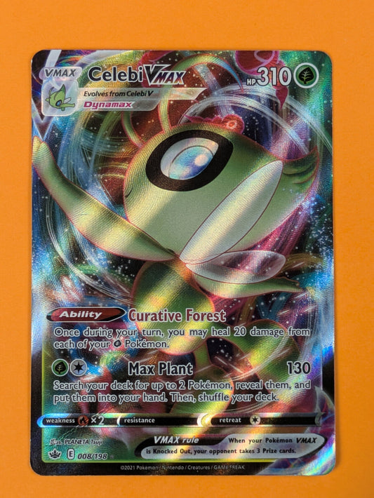 Celebi VMAX - 008/198 - Ultra Rare Chilling Reign - Pokemon Card - NM