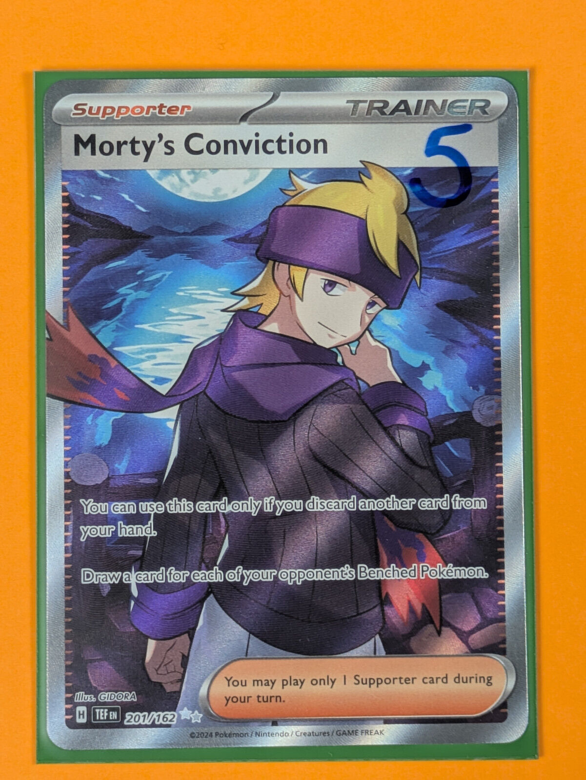 Morty's Conviction - 201/162 - Secret Rare Temporal Forces - Pokemon - NM