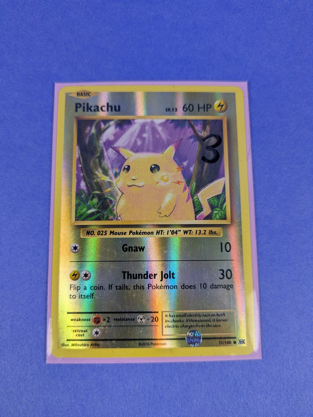Pikachu - 35/108 - Common Reverse Holo Evolutions - Pokemon Card - LP
