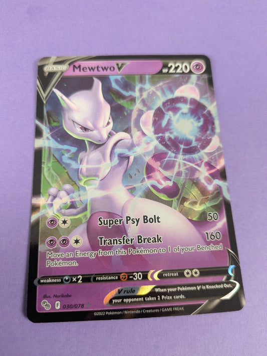 Mewtwo V - 030/078 - Ultra Rare Pokemon GO - Pokemon Card - NM