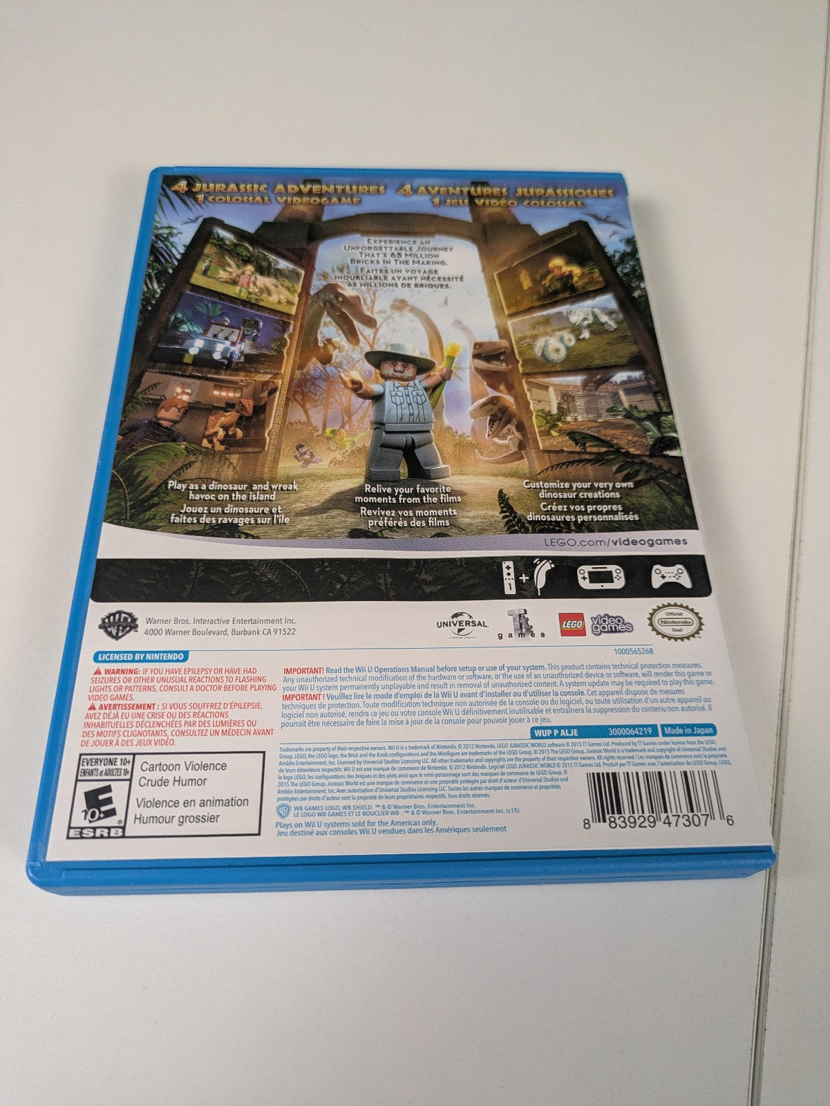 LEGO Jurassic World (Nintendo Wii U, 2015) CIB