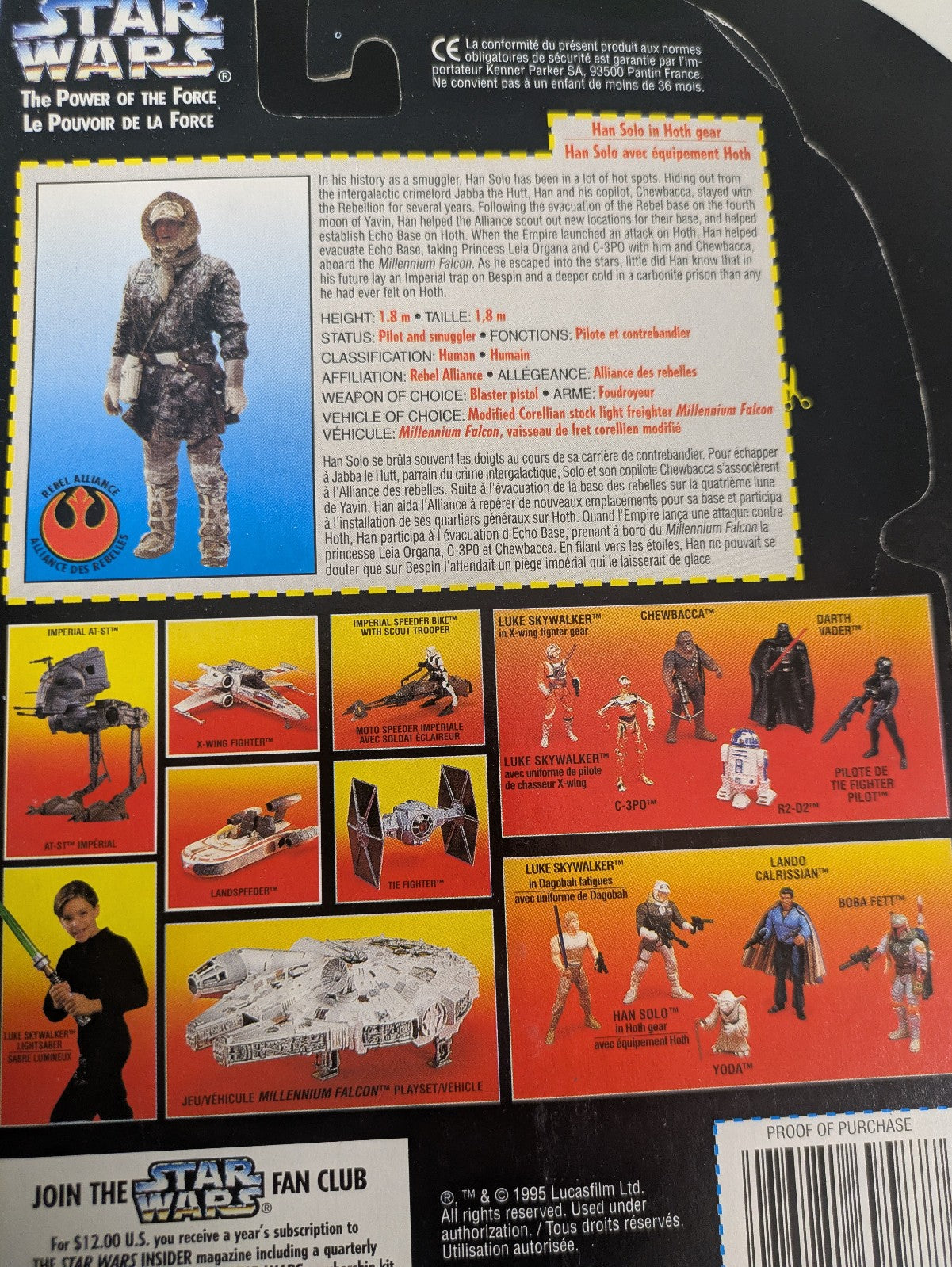 Kenner Star Wars POTF Han Solo in Hoth Gear 69587 Action Figure 3.75" NIB