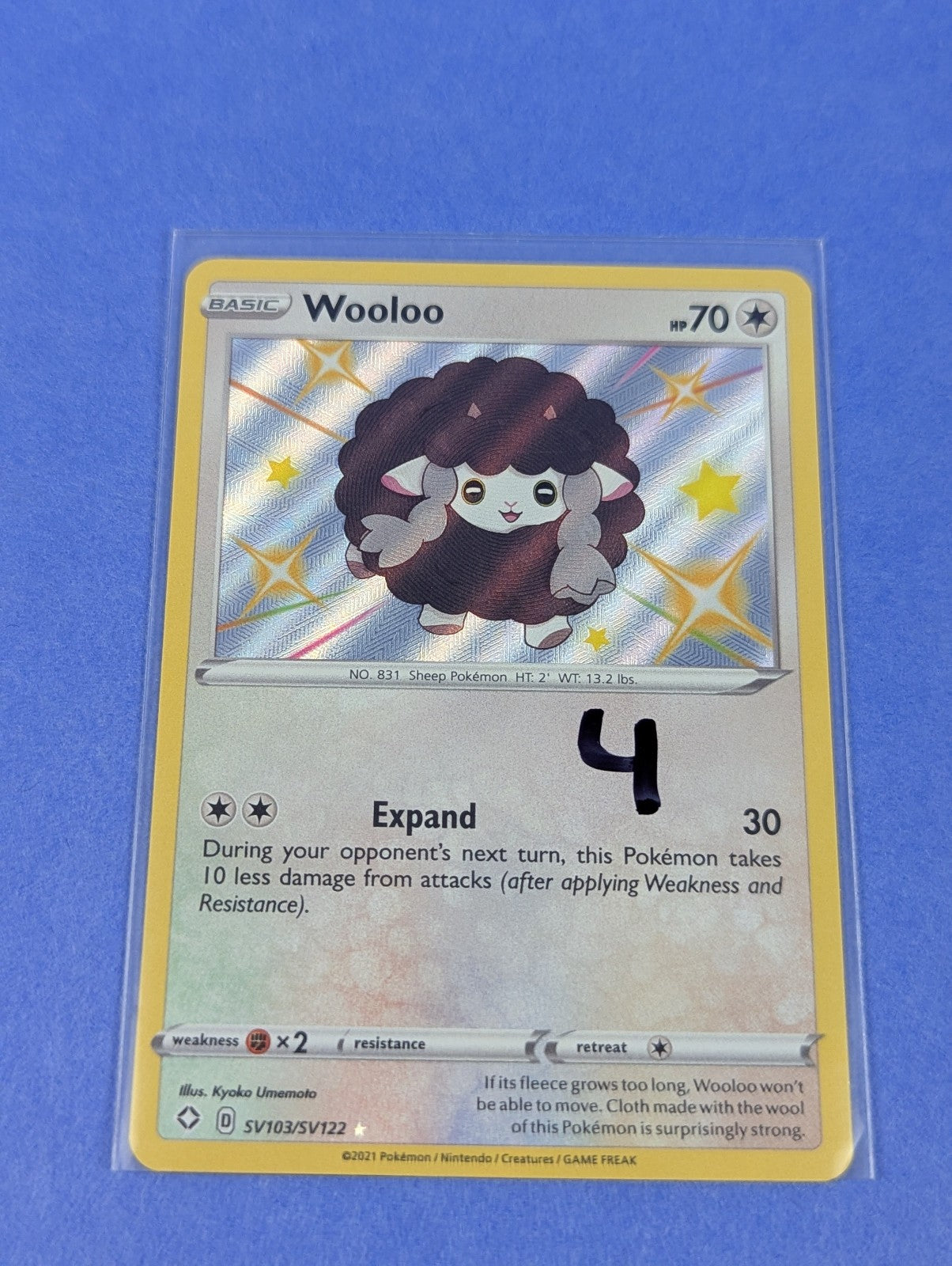 Wooloo - SV103/SV122 - Shiny Rare Shining Fates - Pokemon Card - NM