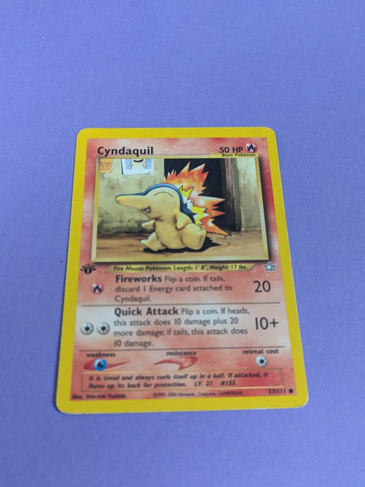 Cyndaquil - 57/111 - Common 1st Edition Neo Genesis - Pokemon Card - MP