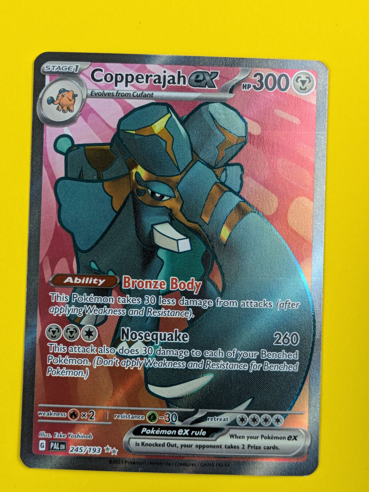 Copperajah ex - 245/193 - Full Art Secret Rare Paldea Evolved - Pokemon - NM
