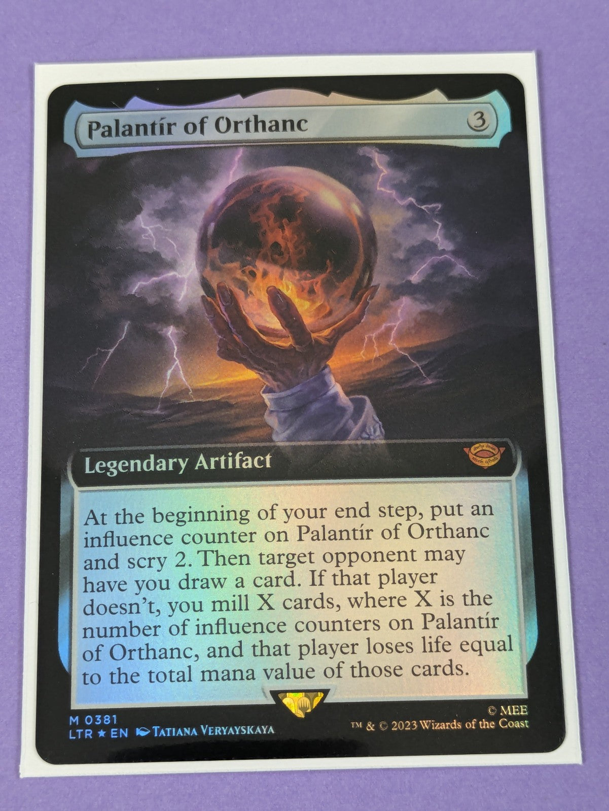 MTG: The Lord of the Rings: Palantr of Orthanc Extended Art Foil 0381 Collector's Kingdom MTG: The Lord of the Rings: Palantr of Orthanc Extended Art Foil 0381 Collector's Kingdom