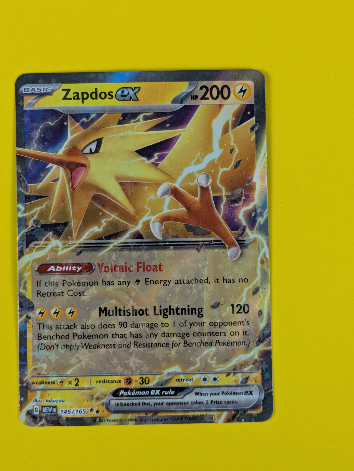 Zapdos ex - 145/165 - Ultra Rare 151 - Pokemon Card - NM