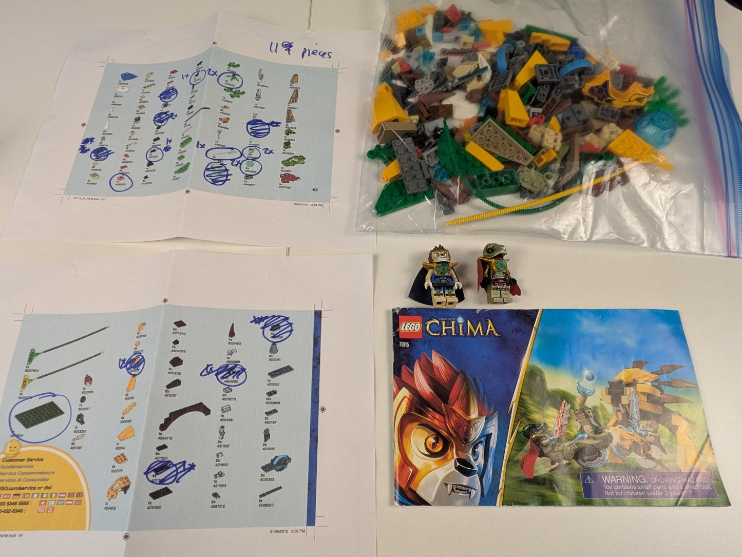 Lego LEGENDS OF CHIMA: Ultimate Speedor Tournament Set 70115 - Incomplete Set