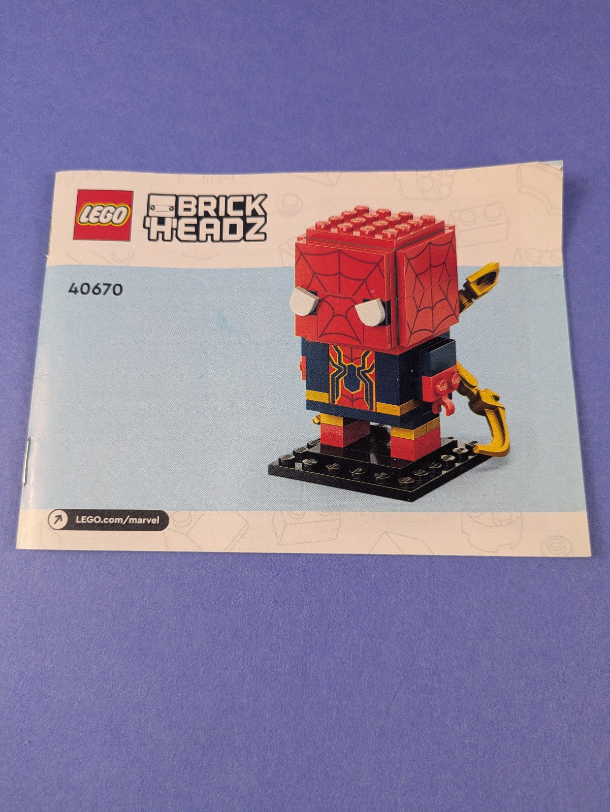 LEGO BrickHeadz Super Heroes Iron Spider-Man 40670 Complete Set Pre-Owned