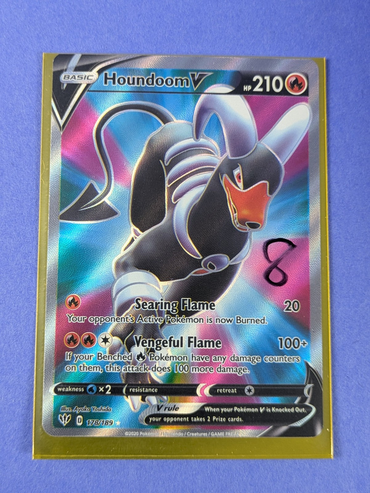 Houndoom V - 178/189 - Full Art Ultra Rare Holo Darkness Ablaze - Pokemon - NM