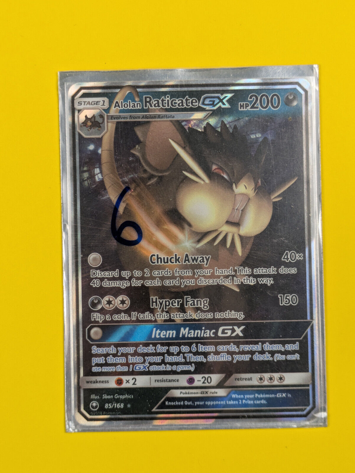 Alolan Raticate GX - 85/168 - Ultra Rare Celestial Storm - Pokemon Card - NM