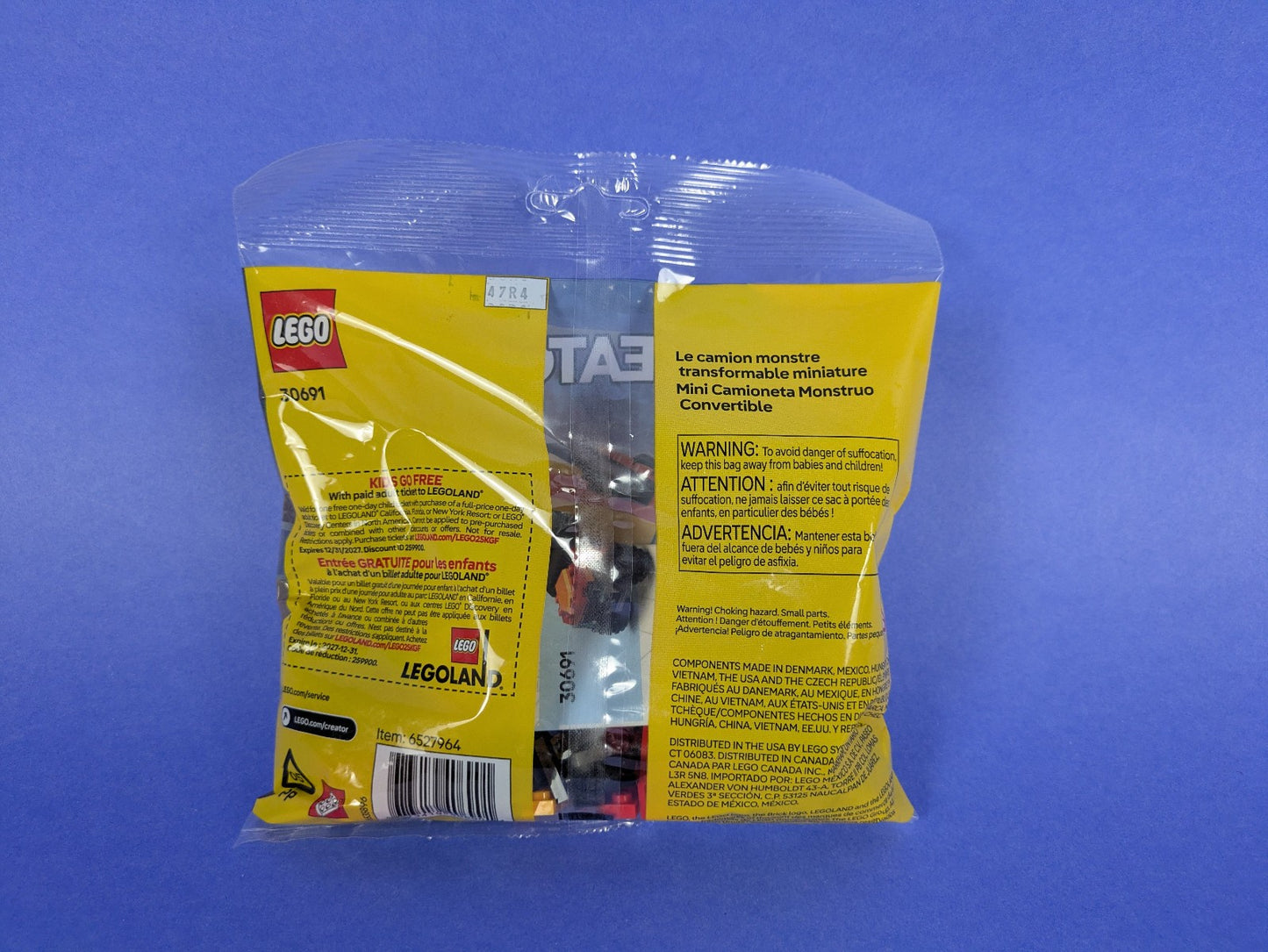 Lego Creator: Mini Convertible Monster Truck paper bag/polybag 30691 BRAND NEW