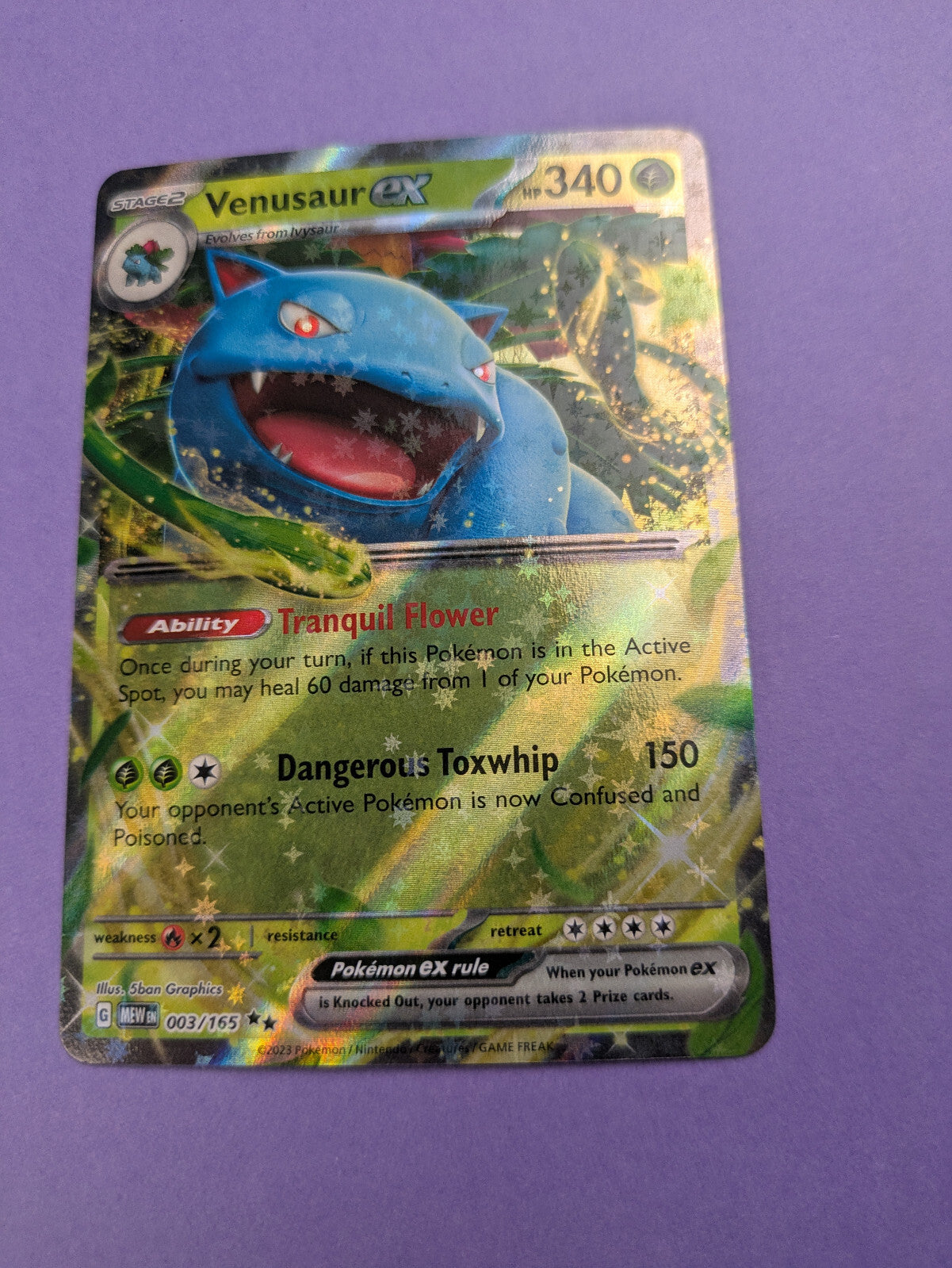 Venusaur ex - 003/165 - Double Rare Scarlet & Violet: 151 - Pokemon Card - NM