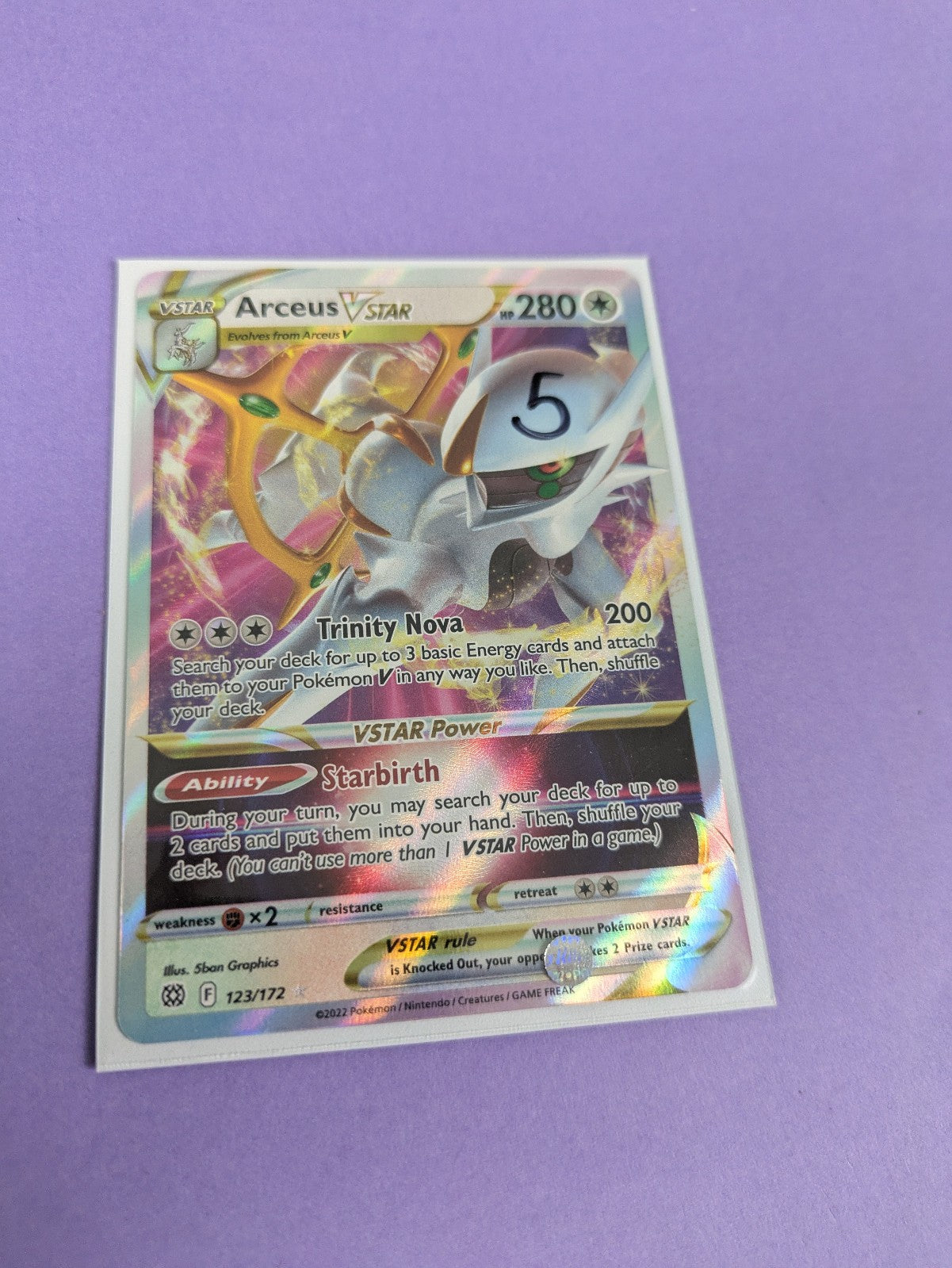 Arceus VSTAR - 123/172 - Ultra Rare Brilliant Stars - Pokemon Card - NM