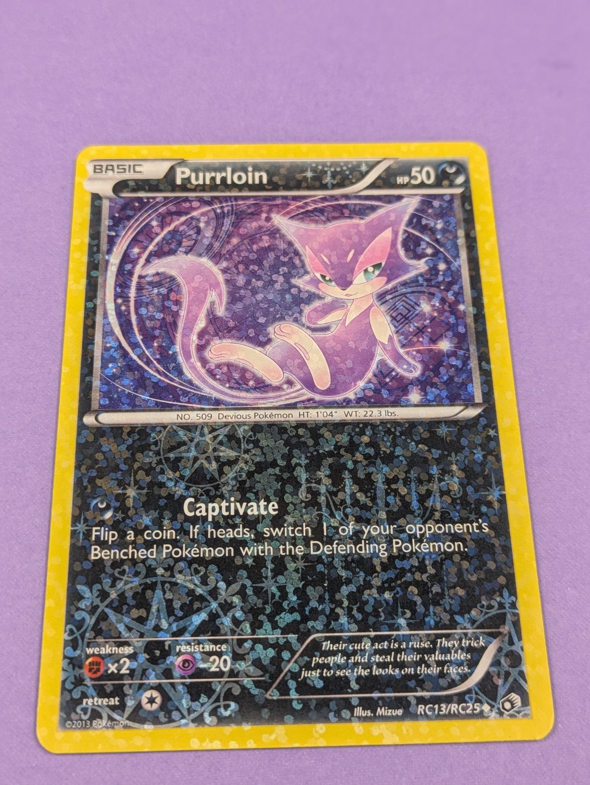 Purrloin - RC13/RC25 - Uncommon Holo Legendary Treasures - Pokemon Card - NM