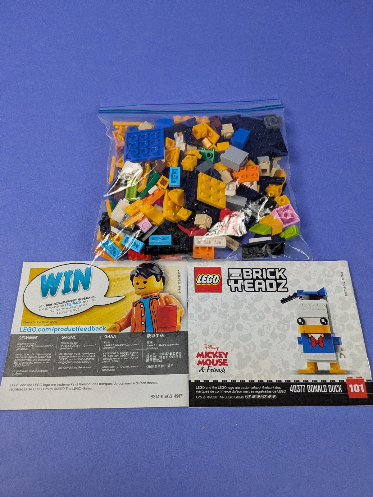 LEGO BrickHeadz Disney Donald Duck 40377 Complete Set Pre-Owned