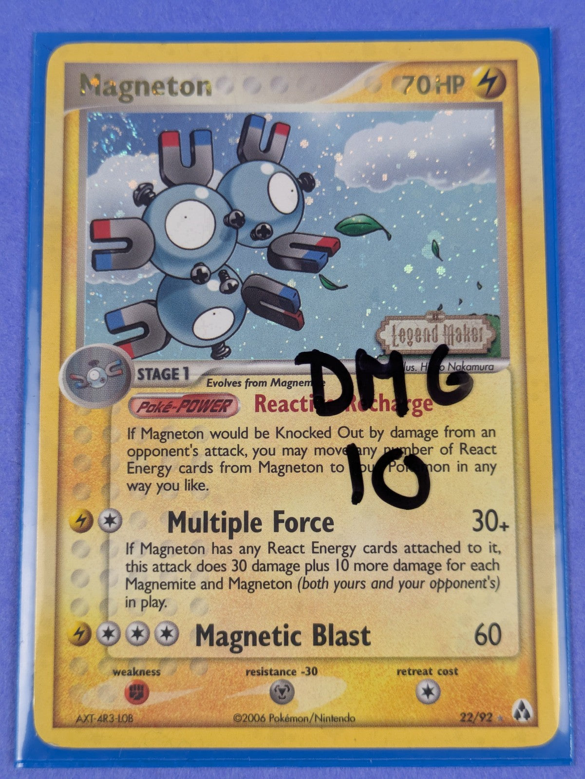 Magneton - 22/92 - Rare Reverse Holo Legend Maker - Pokemon - DMG