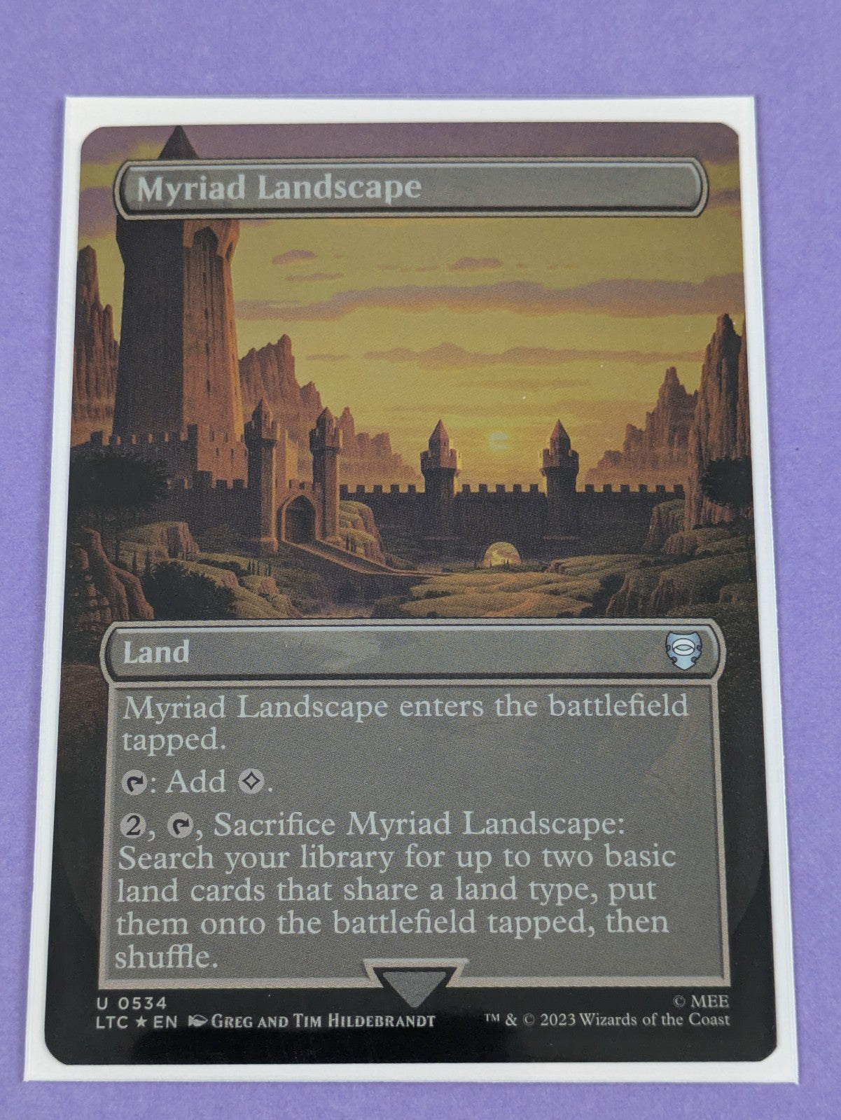 MTG: The Lord of the Rings: Myriad Landscape Borderless Foil #0534 Unc Collector's Kingdom MTG: The Lord of the Rings: Myriad Landscape Borderless Foil #0534 Unc Collector's Kingdom