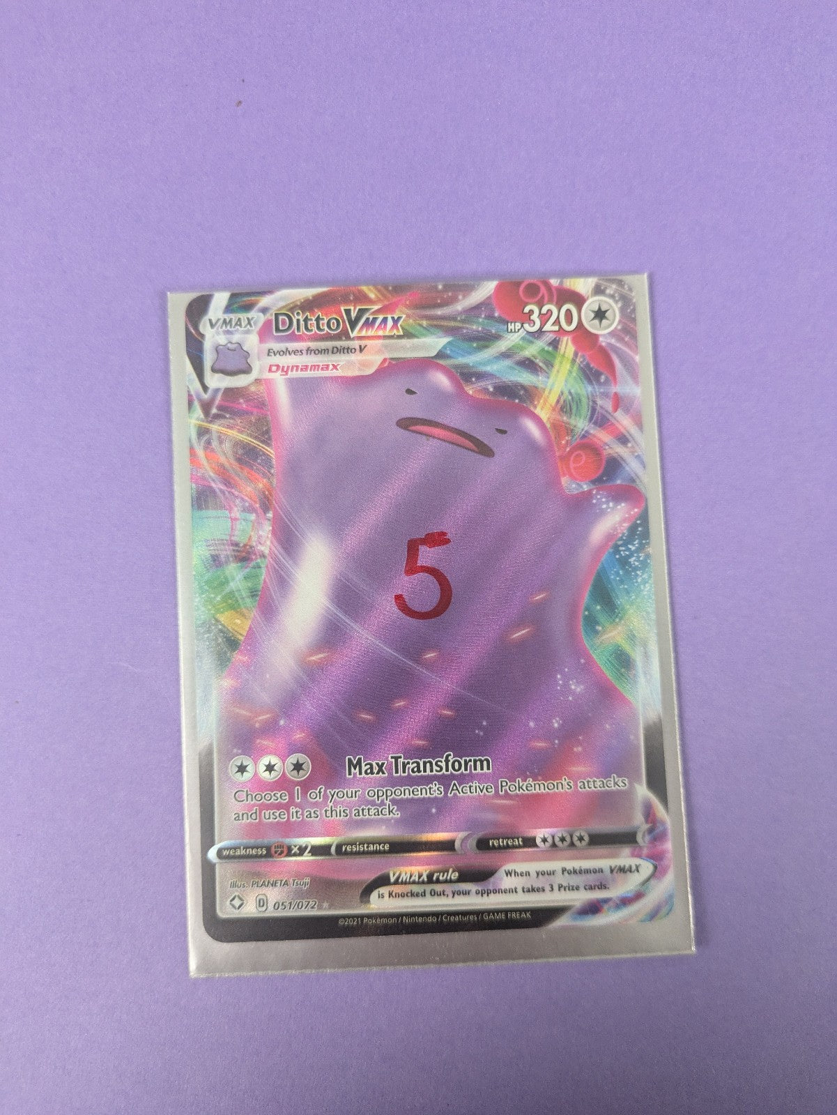 Ditto VMAX - 051/072 - Ultra Rare Shining Fates - Pokemon Card - NM