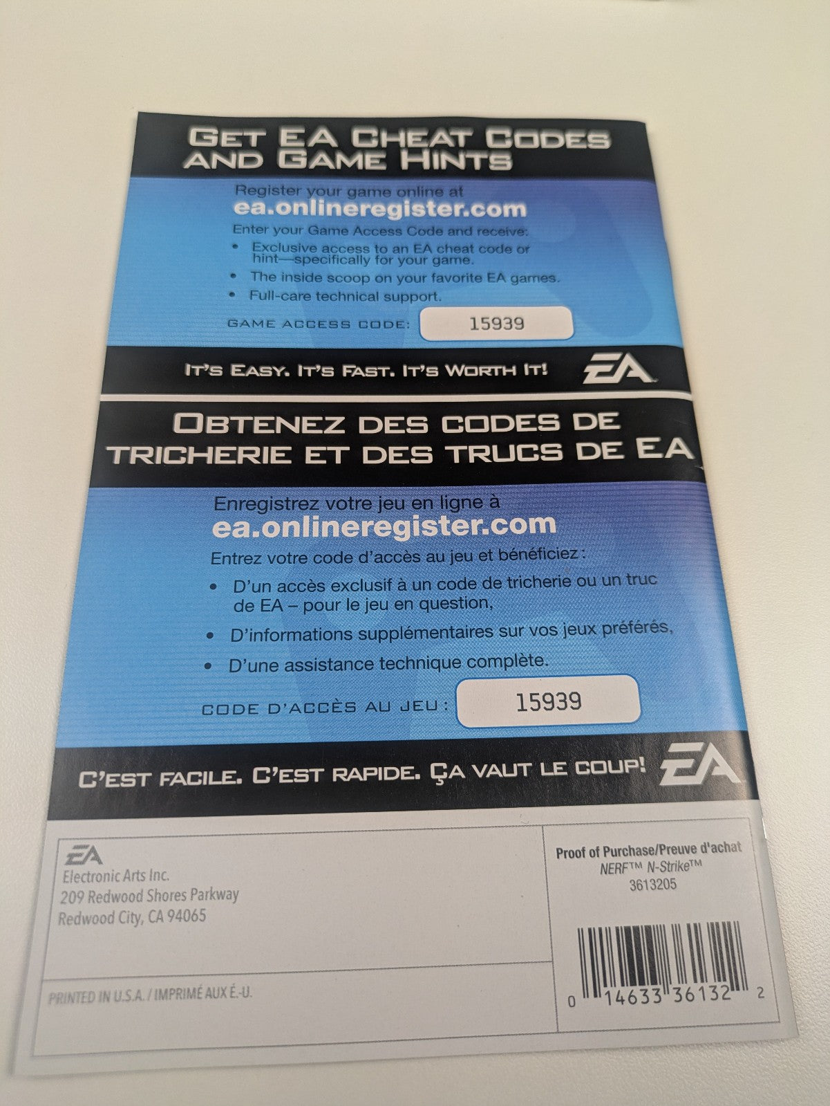 NERF N‑Strike (Nintendo Wii, 2008) CIB