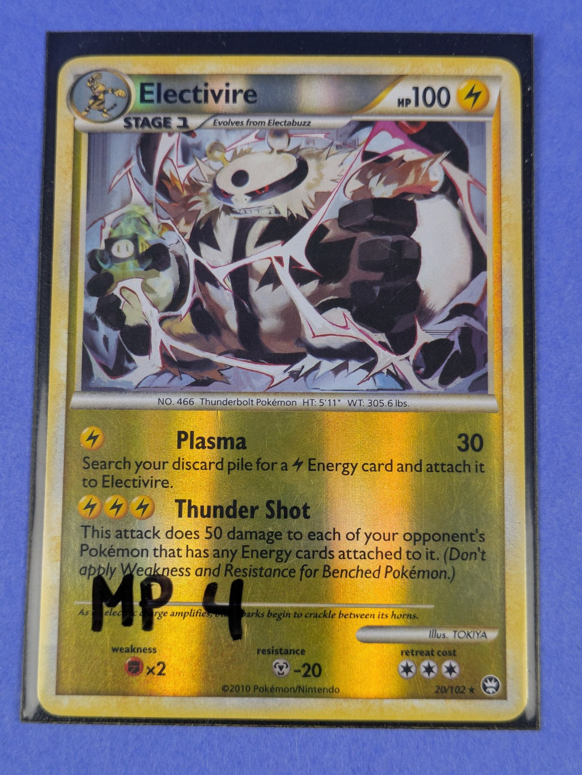 Electivire - 20/102 - Rare Reverse Holo HS Triumphant - Pokemon Card - MP