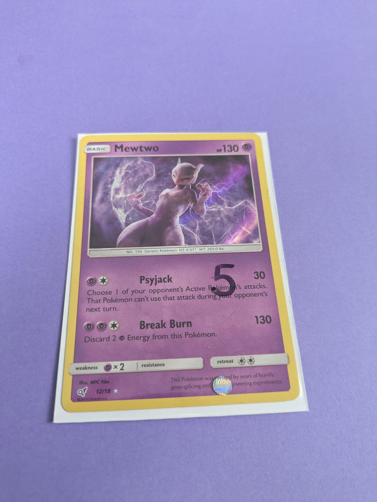Mewtwo - 12/18 - Ultra Rare Detective Pikachu - Pokemon Card - NM
