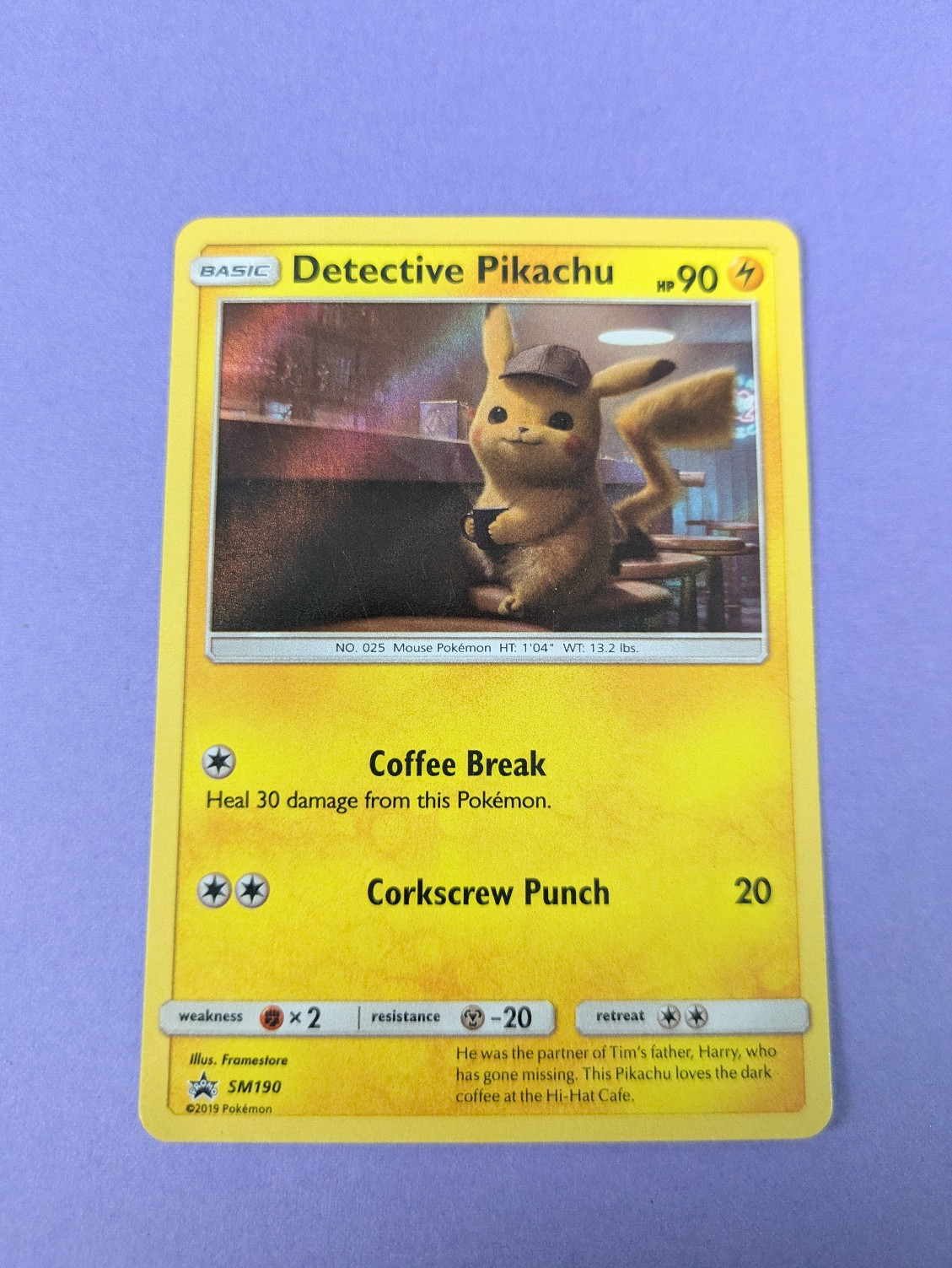 Detective Pikachu - SM190 - Movie Promo Sun & Moon Promos - Pokemon Ca Collector's Kingdom Detective Pikachu - SM190 - Movie Promo Sun & Moon Promos - Pokemon Ca Collector's Kingdom