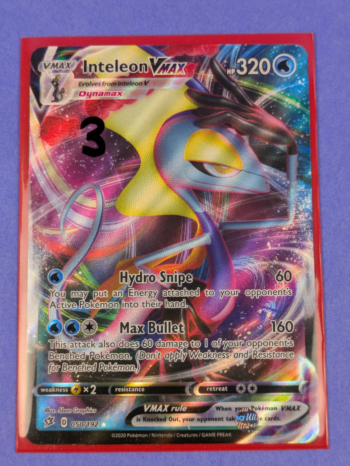Inteleon VMAX - 050/192 - Ultra Rare Holo Rebel Clash - Pokemon Card - NM