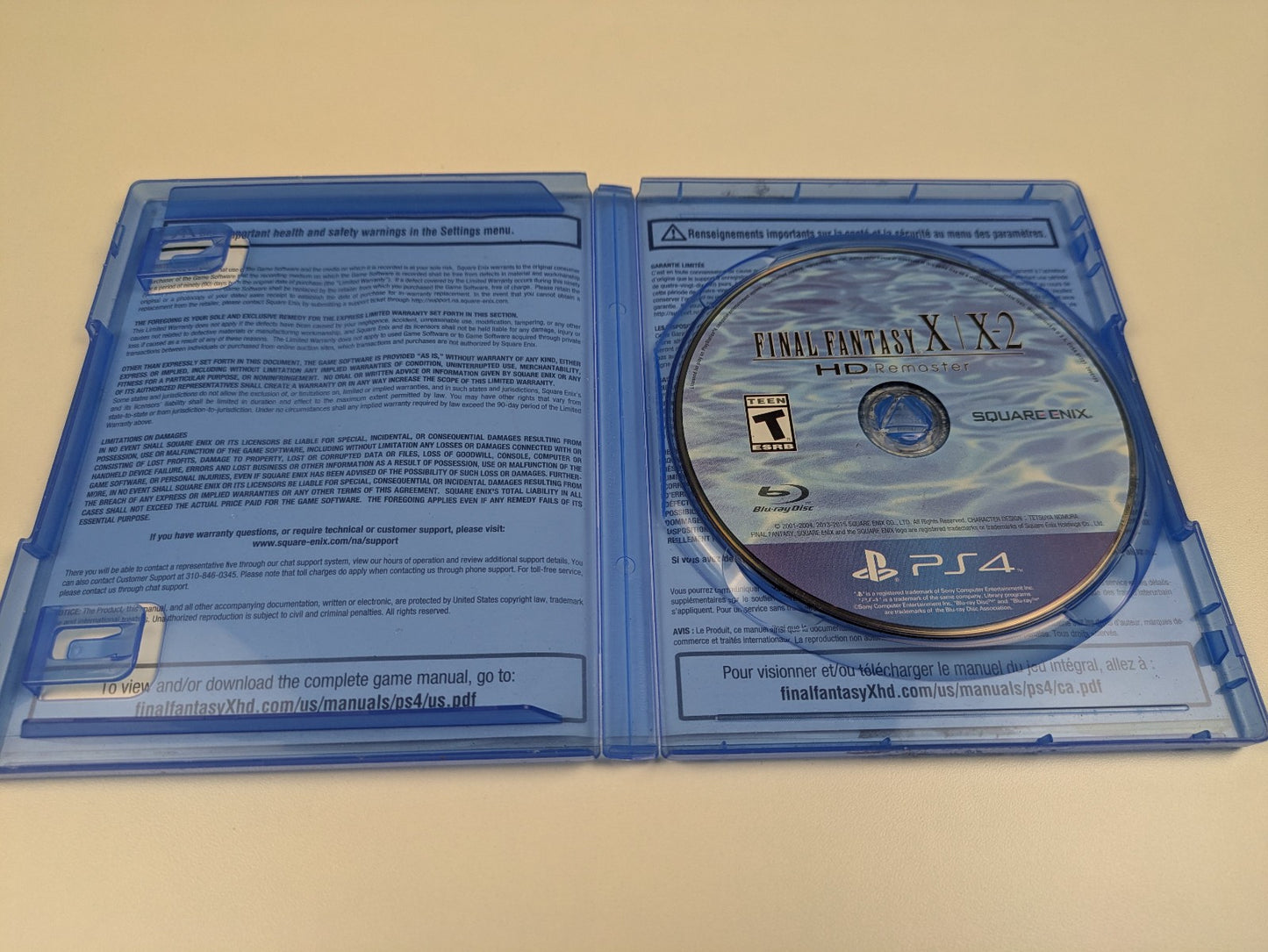 Final Fantasy X / X‑2 HD Remaster (PS4, 2015) No Manual