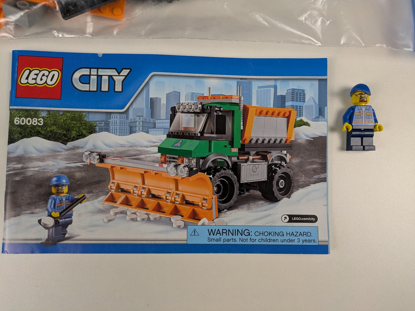 Lego Town: City: Traffic: Snowplow Truck Set 60083 - w/ Instructions