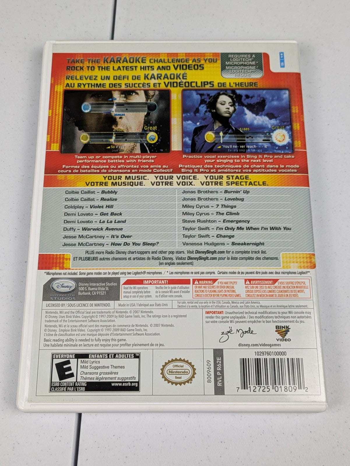 Disney Sing It: Pop Hits (Nintendo Wii, 2009) CIB