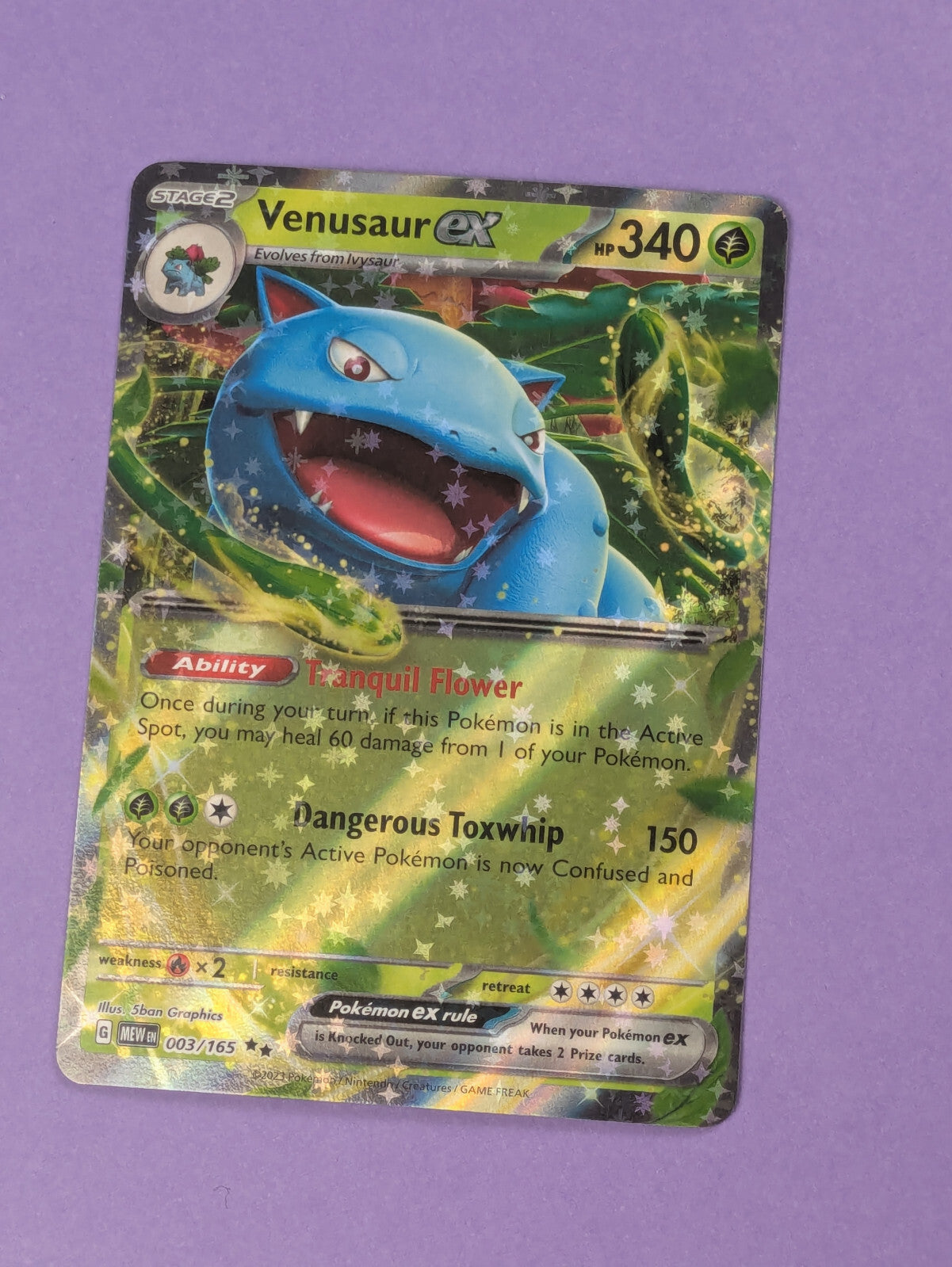 Venusaur ex - 003/165 - Double Rare Scarlet & Violet: 151 - Pokemon Card - NM