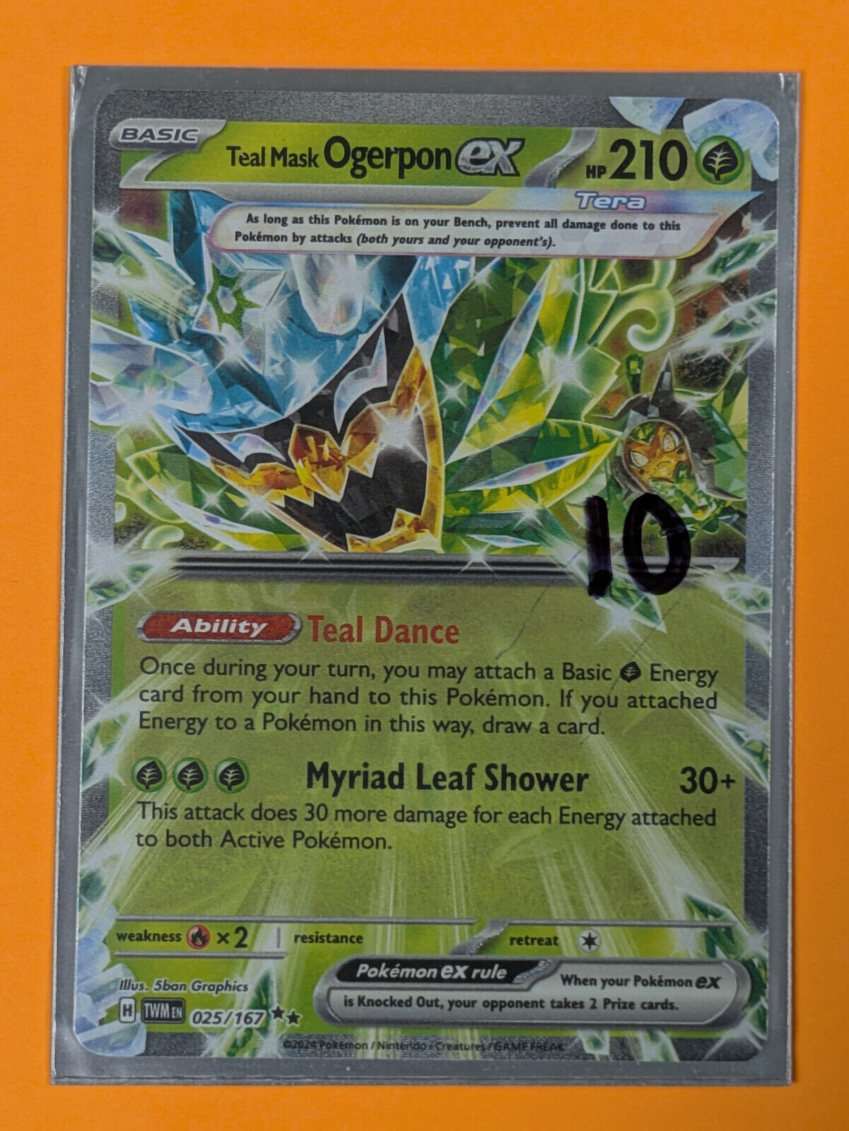 Teal Mask Ogerpon ex - 025/167 - Ultra Rare Twilight Masquerade - Pokemon - NM