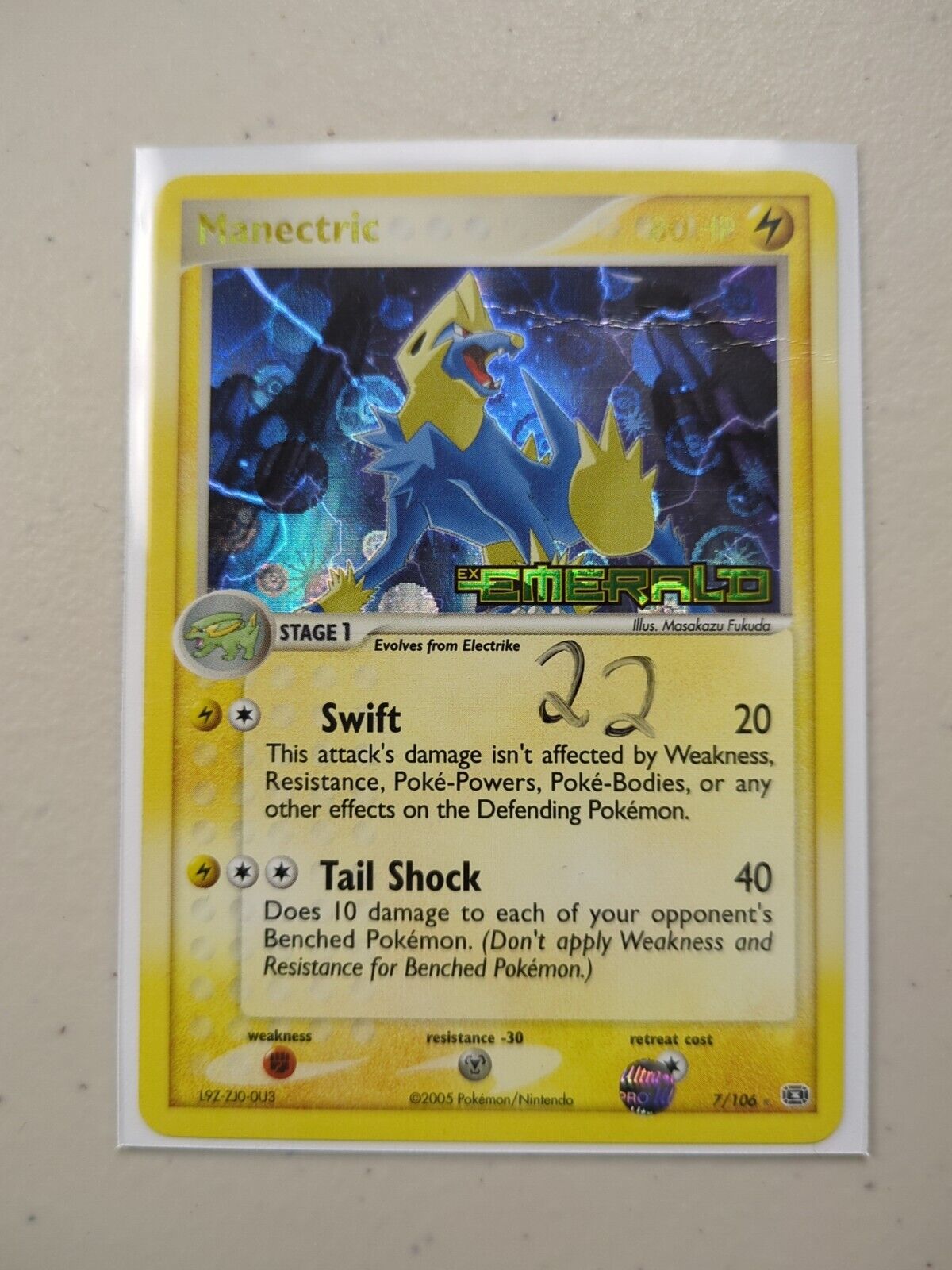 Manectric - 7/106 - Reverse Holo Ultra Rare Emerald Set - Pokemon Card - NM Manectric - 7/106 - Reverse Holo Ultra Rare Emerald Set - Pokemon Card - NM