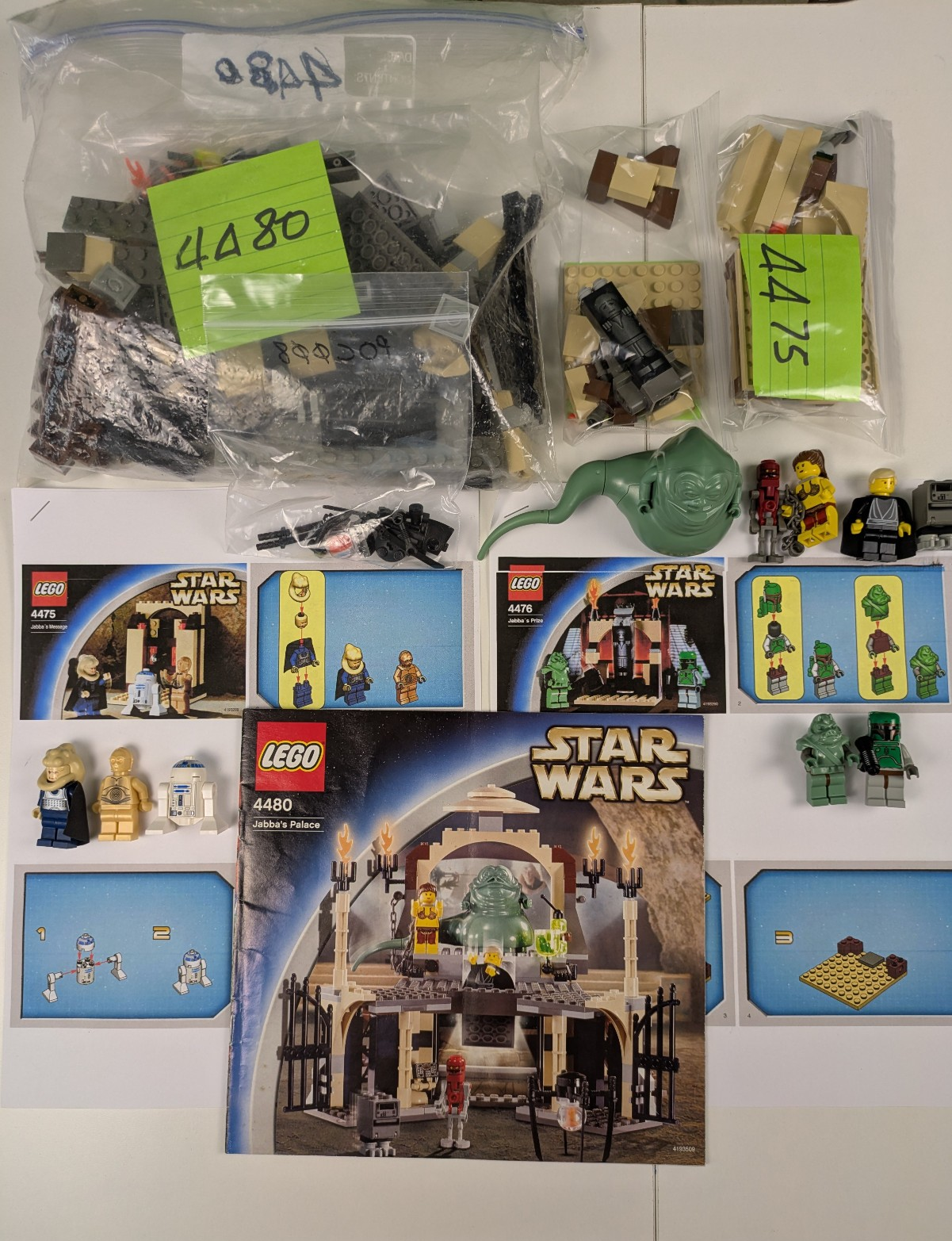 Lego Star Wars: Jabba's Palace Kit Set K4480 - 3 Sets 4476, 4480, & 4475