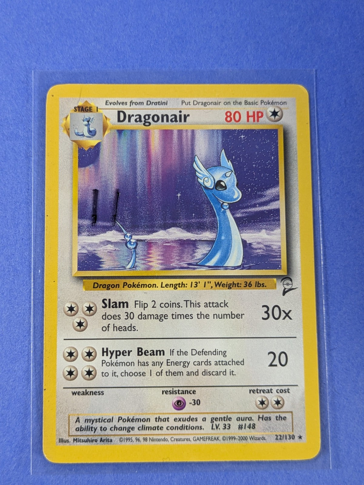 Dragonair - 22/130 - Rare Base Set 2 - Pokemon Card - LP