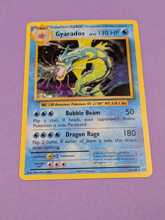 Gyarados - 34/108 - Rare Holo Evolutions - Pokemon Card - LP