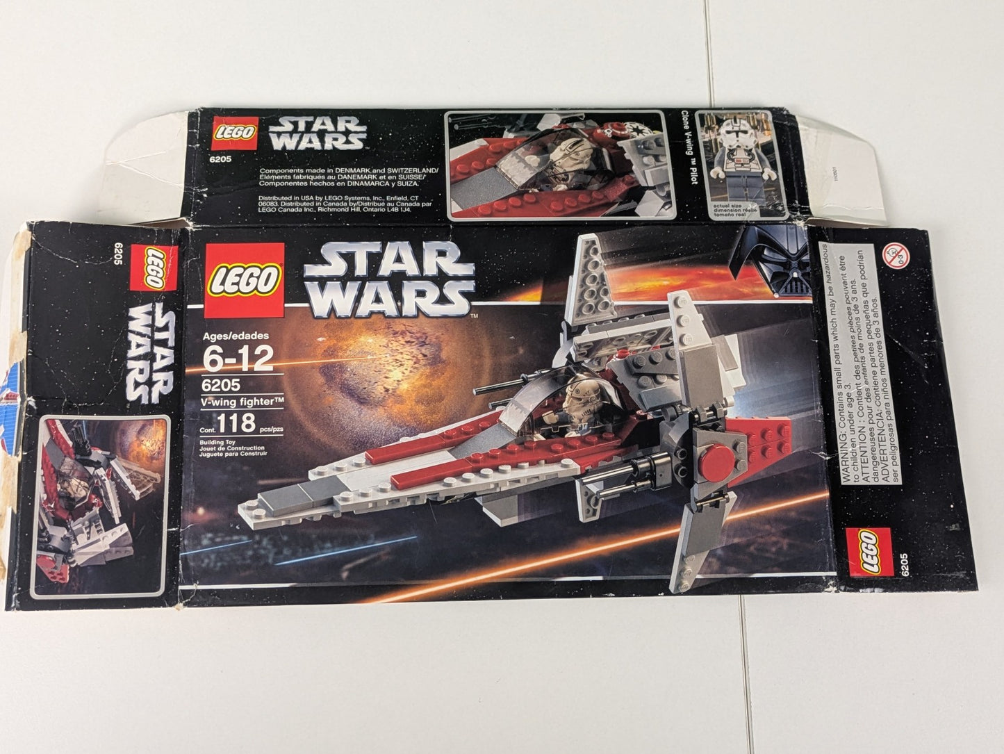 Lego Star Wars: Episode 3: V-wing Fighter Set 6205 - Complete Set