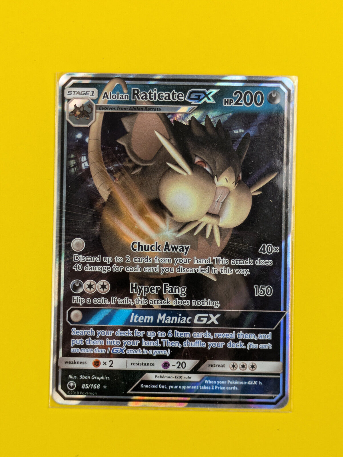 Alolan Raticate GX - 85/168 - Ultra Rare Celestial Storm - Pokemon Card - NM