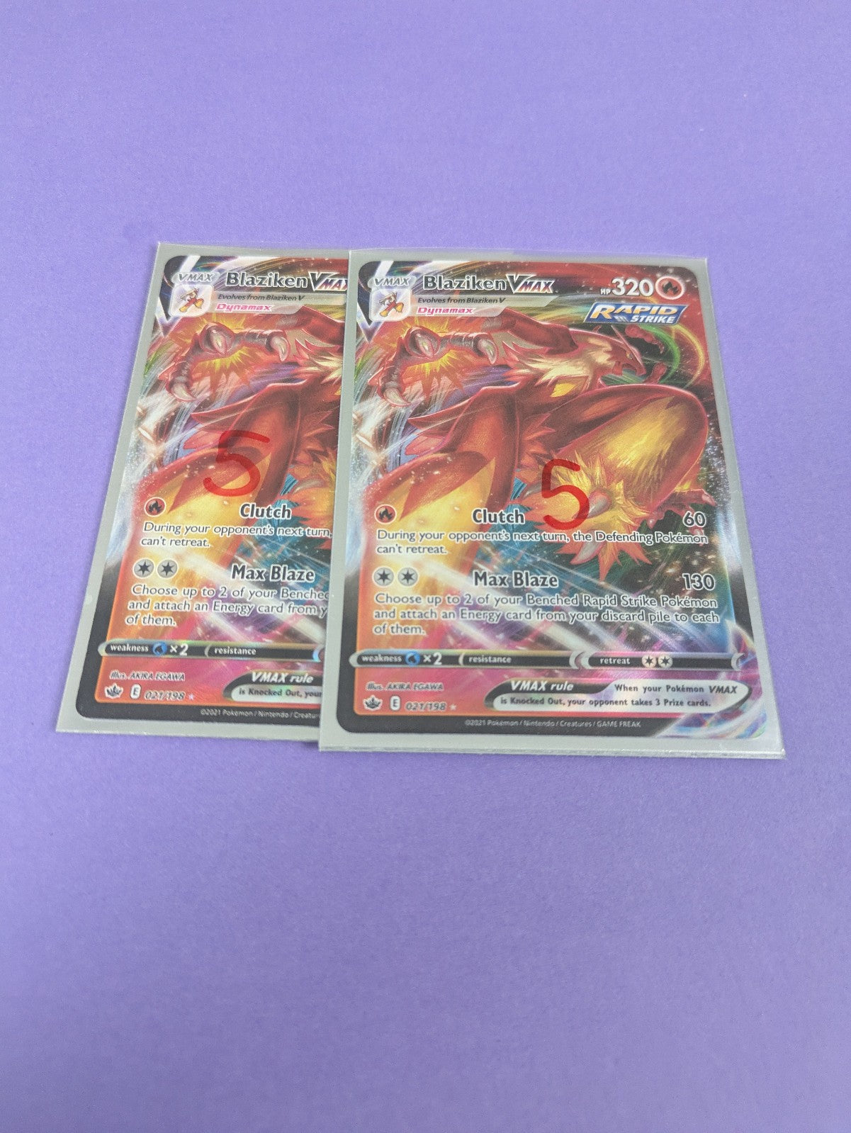 Blaziken VMAX - 021/198 - Ultra Rare Chilling Reign - Pokemon Card - NM
