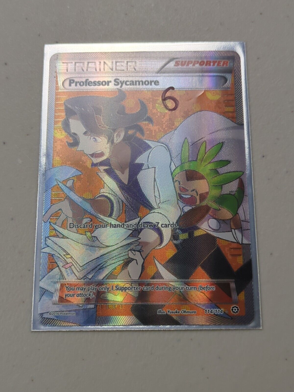 Professor Sycamore - 114/114 - Ultra Rare Steam Siege Set - Pokemon Card - NM