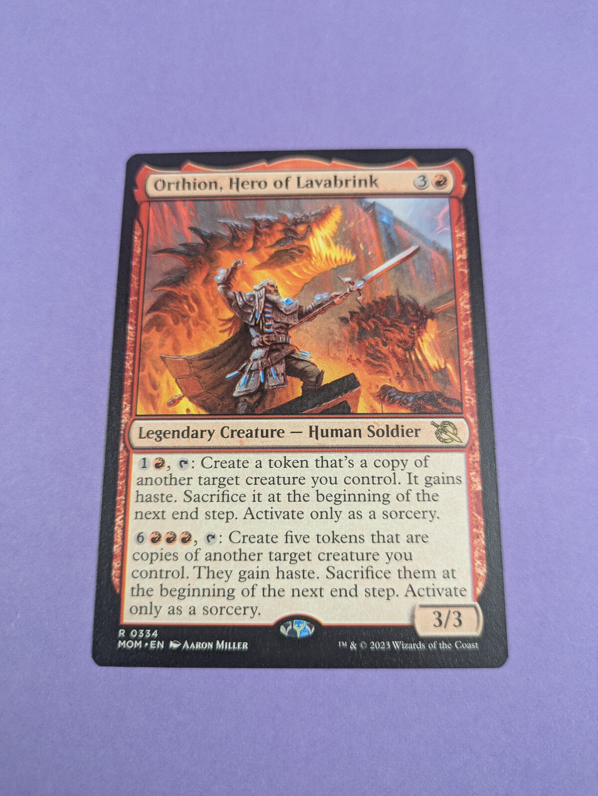 MTG: Magic The Gathering: Orthion, Hero of Lavabrink- Rare- Near Mint