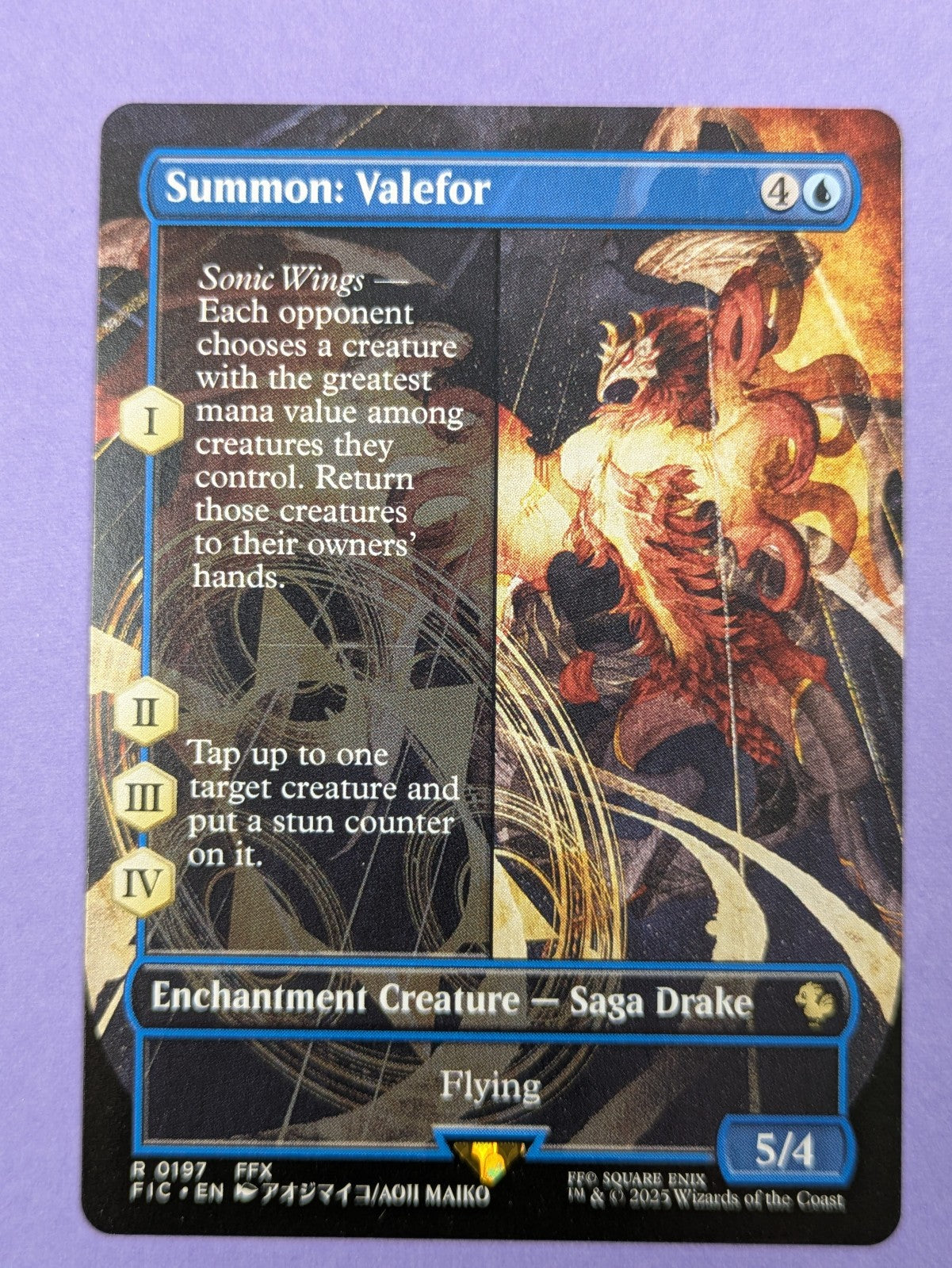 MTG Magic: FINAL FANTASY: Summon: Valefor Borderless #0197 Rare - NM