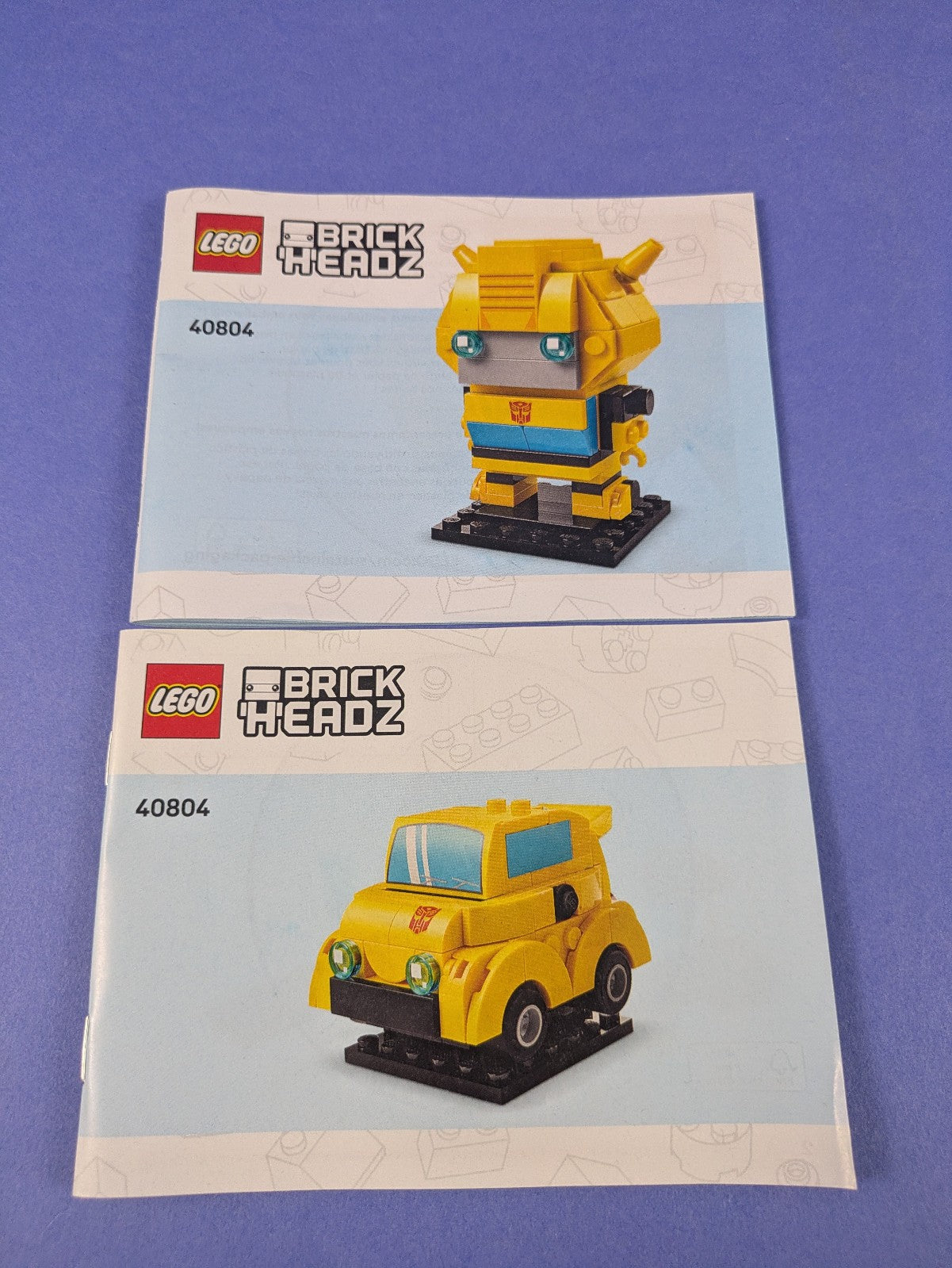 LEGO BrickHeadz Transformers Bumblebee Robot & Vehicle 40804 Complete Pre-Owned