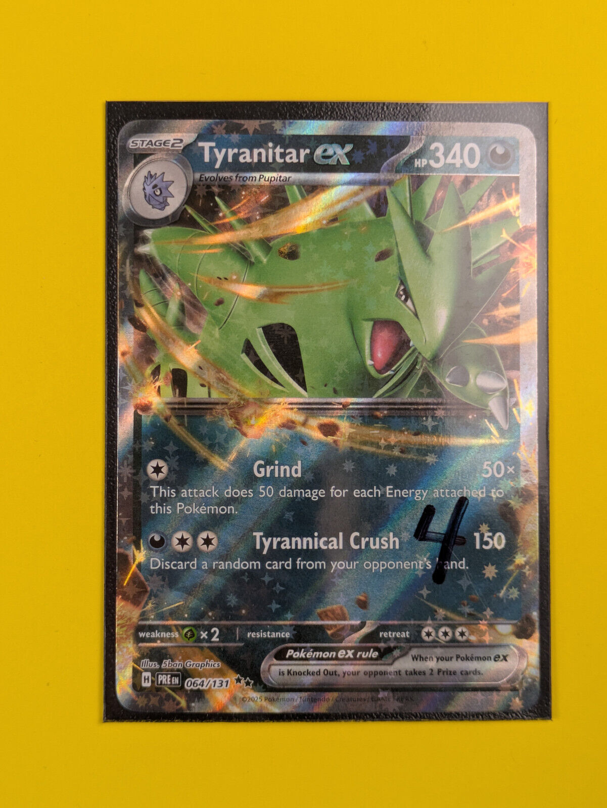 Tyranitar ex - 064/131 - Ultra Rare Prismatic Evolutions - Pokemon Card - NM