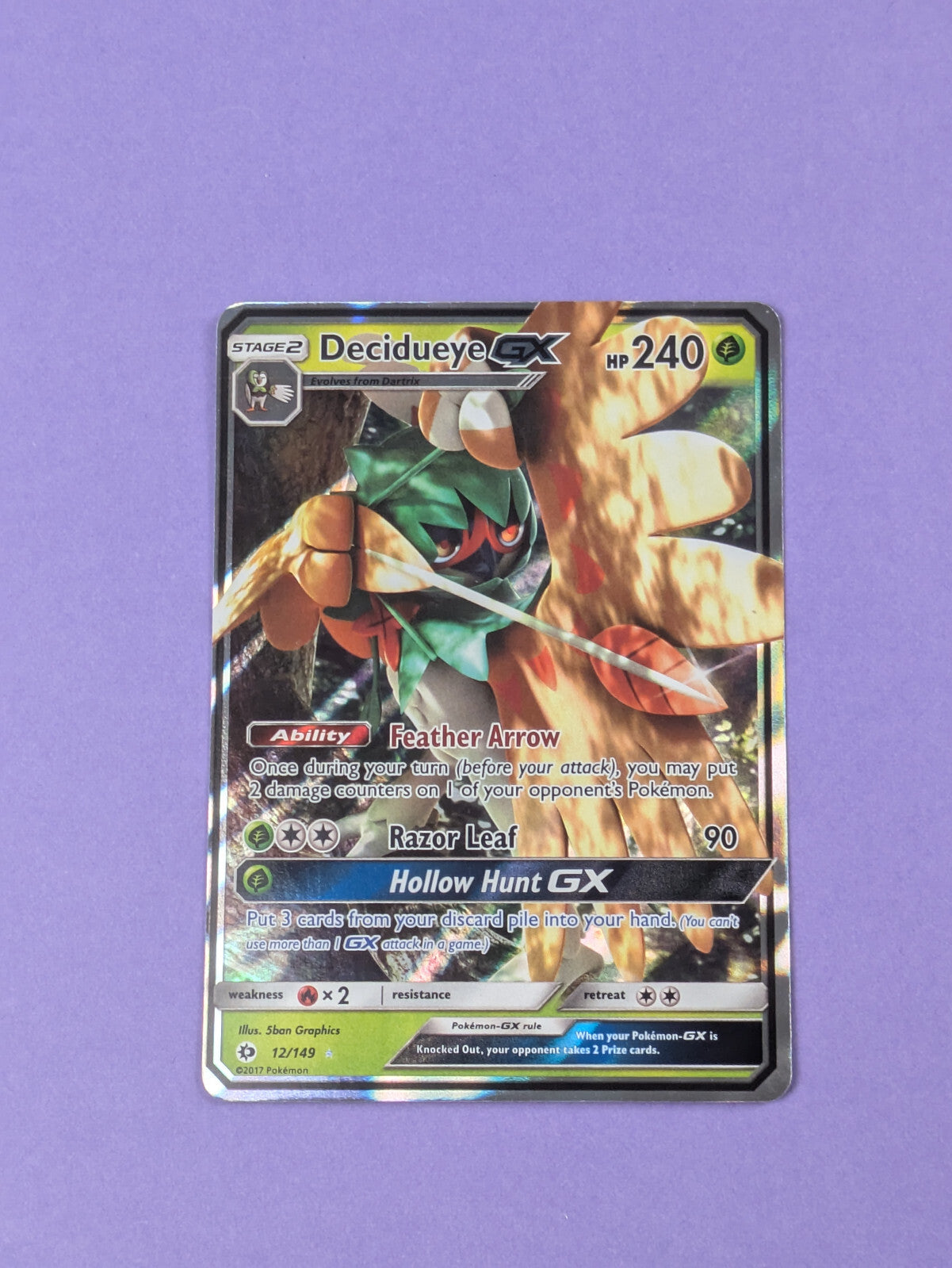 Decidueye GX - 12/149 - Ultra Rare Sun & Moon (Base Set) - Pokemon Car Collector's Kingdom Decidueye GX - 12/149 - Ultra Rare Sun & Moon (Base Set) - Pokemon Car Collector's Kingdom